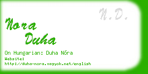 nora duha business card